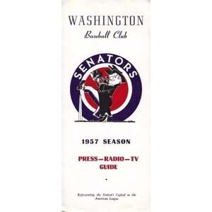 Washington Senators 1957 Press Radio TV Guide Cover On 12x8in Metal Sign